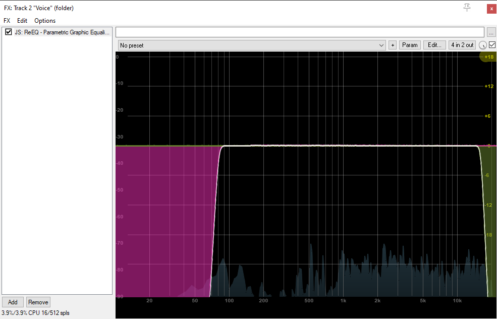 Waveform from parametric equalizer