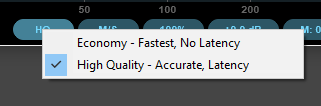 Highlighting EQ setting of Economy vs Quality