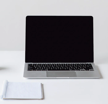 Unbranded laptop, placed against a white background